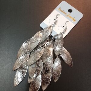 Silver Leaf Dangle Earrings